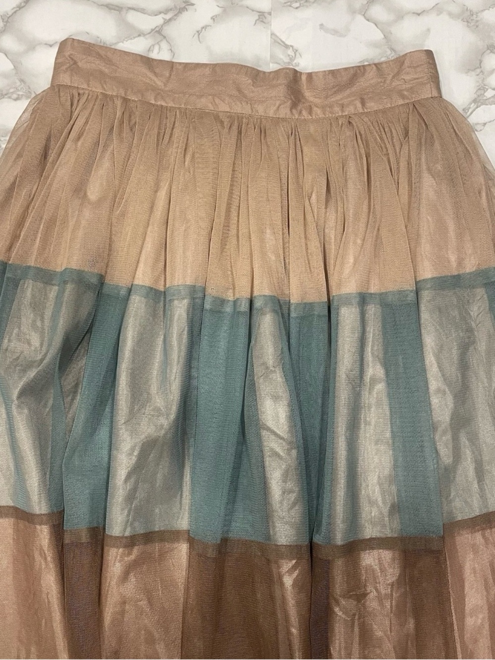 Anthropologie Twelve by Twelve Tri-Color Tulle Skirt